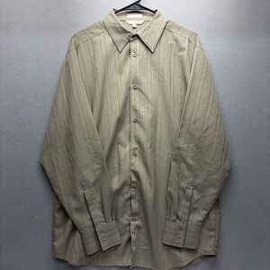 Mens Elliott Long Sleeve Beige Shirt L 100% Polyester